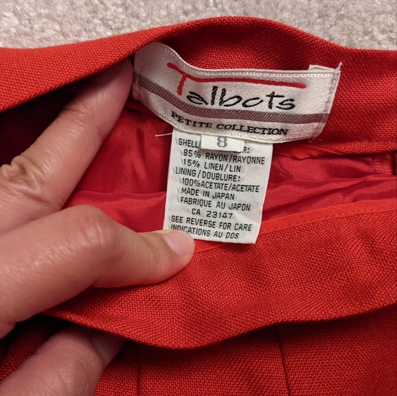 Made in Japan! Vintage 80's Pleated Linen Blend Skirt - Picture 4 of 7